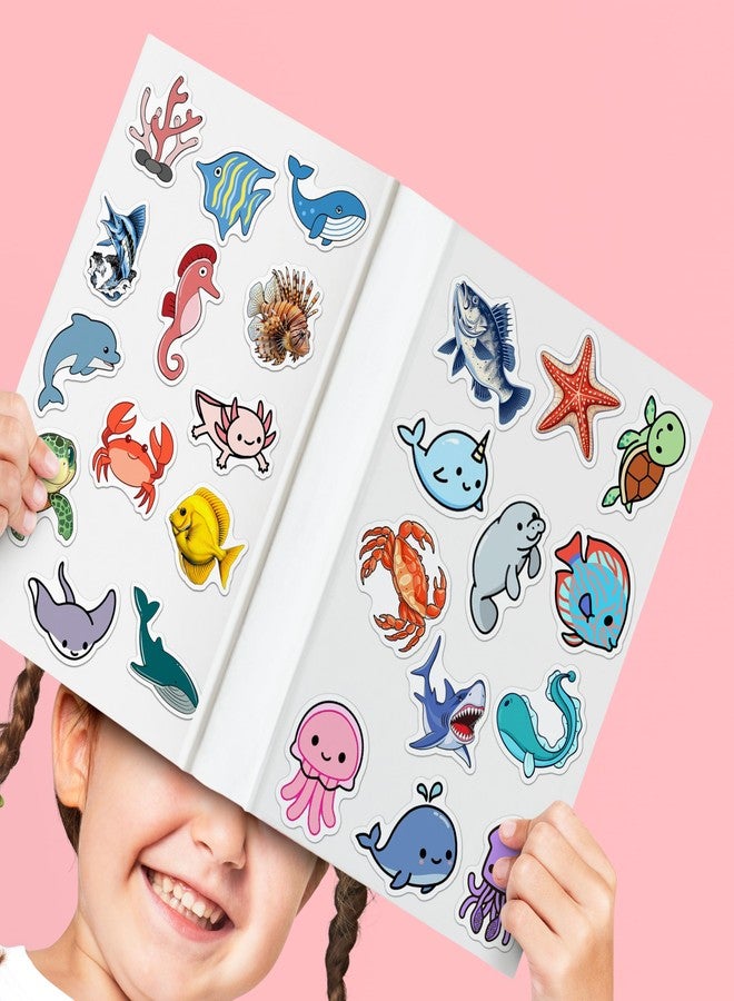 BEATRI Ocean Stickers 50Pcs Sea Creature Under The Sea Animal Vinyl Waterproof Decor & Party Favors for Laptop, Water Bottle, Skateboard & Travel Gear | Non-Repeating Decals, High-Definition Print - Image 4